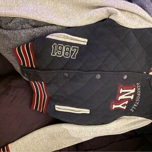 Aeropostale Quilted Jacket with Red and White Details